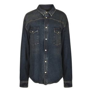 25 FW 프라다 버튼업 데님 코튼 투포켓 셔츠 GEC10410UJ