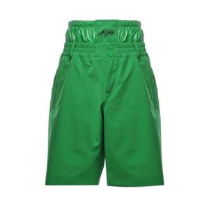 25 FW 몽클레어 x ASAP Rocky 로고 프린트 레이어드 쇼츠 그린 K24042B00001M7556