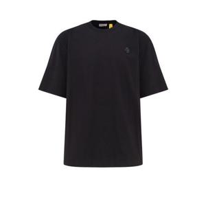 25 FW 몽클레어 x ASAP Rocky 로고 패치 크루넥 티셔츠 블랙 K24048C0000289AYW