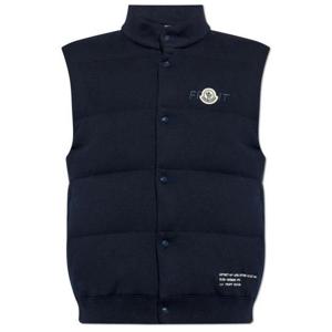 25 FW 몽클레어 지니어스 x FRGMT 와펜 버튼업 패디드 베스트 블루 K109U9I00001M1367
