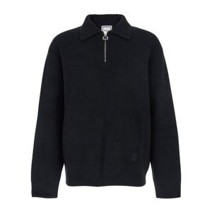 우영미 로고 패치 하프 집업 울 스웨터 W253KN20 533B