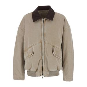 우영미 콘트라스팅 칼라 디스트레스드 집업 재킷 W253JP25 985E