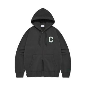 [커버낫]커버낫후드티 JQS CO2401HZ02-CH C 로고 후디 집업 차콜