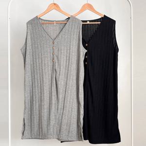 나야홍 / 빅사이즈조끼 V361L509 이지매치세로줄베스트 BN