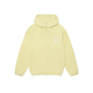 커버낫후드집업 CQK CO2403JK15-LY C 로고 플리스 후디 집업 라이트 옐로우