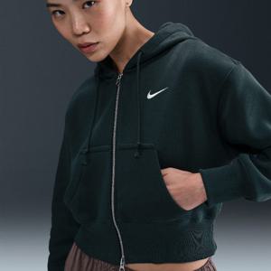 M 나이키후드집업 DQC HV2427-390 스포츠웨어 피닉스 플리스 여성 루즈 풀집 크롭 후디