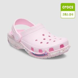 [크록스 본사] 클래식 스타 스파클 셰이커 클로그 키즈 핑크 밀크 211609-6ZW