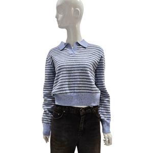 [에이비에프지]카라넥 투톤스트라이프 크롭니트 AGNZ4HW64K