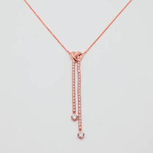 오팔하우스 14k 럭셔리 두 줄 큐빅 드롭 목걸이 OPGN704