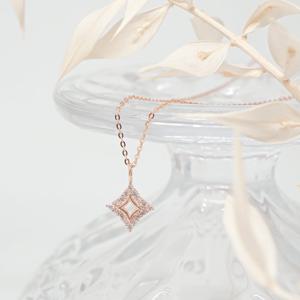 오팔하우스 14k 마름모 큐빅 목걸이 OPPKN123