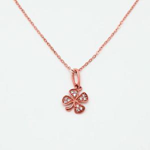 오팔하우스 14k 네잎클로버 큐빅 목걸이 OPKYN0793