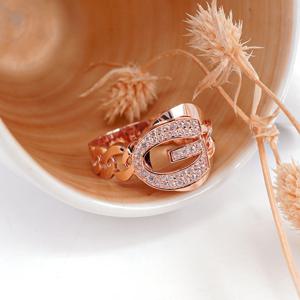 오팔하우스 14k 볼드한 G이니셜 큐빅 반지 OPGDR3295