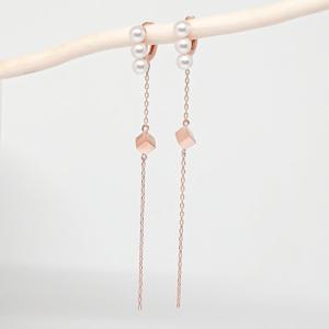 오팔하우스 14k 진주 원터치 드롭 귀걸이 OPNIE3396-1