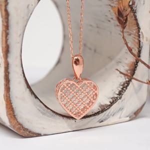 오팔하우스 14k 하트 매쉬 목걸이 OPNIN4049-1