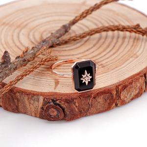 오팔하우스 14k 스퀘어 오닉스 반지 OPDSR1640-2