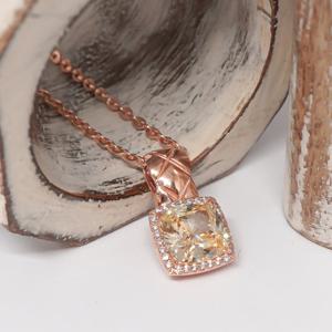 오팔하우스 14k 럭셔리한 옐로우 큐빅 목걸이 OPGDN341