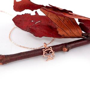 오팔하우스 14k 귀여운 고양이 큐빅 목걸이 OPKYE0880