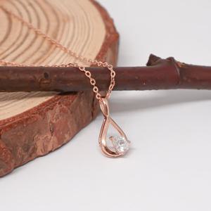 오팔하우스 14k 물방울 큐빅 목걸이 OPPKN841