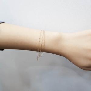 오팔하우스 14k 세 줄 레이어드 이태리체인 팔찌 OPPB1612