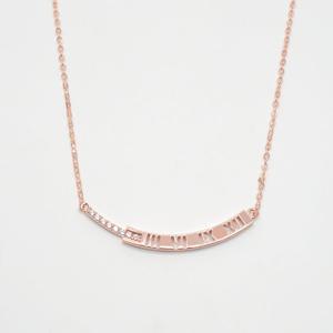 오팔하우스 14k 로마숫자 큐빅 목걸이 OPNIN3754-1