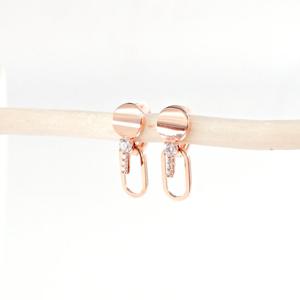 오팔하우스 14k 클립 서클 큐빅 원터치 귀걸이 OPNIE4631-1