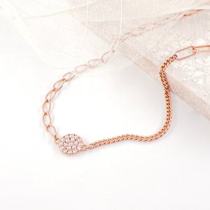 오팔하우스 14k 언밸런스 체인 서클 큐빅 목걸이 OPGDN0463