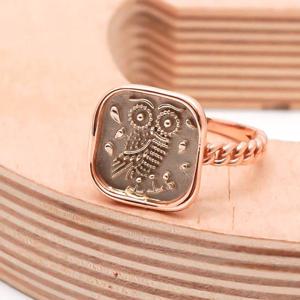 오팔하우스 14k 엔틱 부엉이 스퀘어 반지 OPGDR748