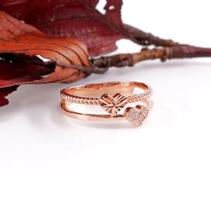 오팔하우스 14k 하트 큐빅 레이어드 반지 OPDLR2947