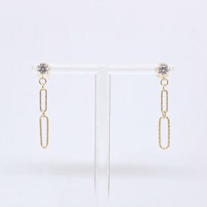 오팔하우스 14k 컷팅 클립 드롭 귀걸이 OPPE0168