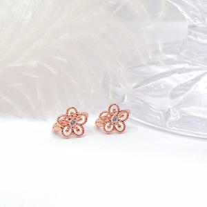 오팔하우스 14k 국화꽃 큐빅 원터치 귀걸이 OPNIE5497-1