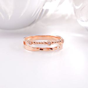 오팔하우스 14k 두 줄 웨이브 큐빅 반지 OPDLR2431