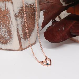 오팔하우스 14k 청다이아몬드 하트 목걸이 OPJJN1582