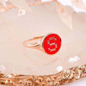 오팔하우스 14k 레드에폭 S이니셜 서클 반지 OPDLR2447