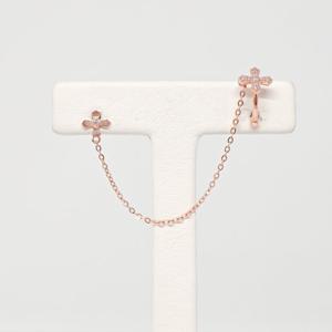 오팔하우스 14k 십자가 큐빅 세이프 이어커프 OPNIE2953-1