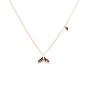 오팔하우스 14k 청다이아몬드 고래꼬리 목걸이 OPJJN1012