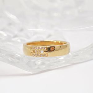 오팔하우스 14k 볼드한 H이니셜 큐빅 반지 소 OPGDR980소