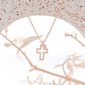 오팔하우스 14k 민볼 십자가 목걸이 OPJJN11239