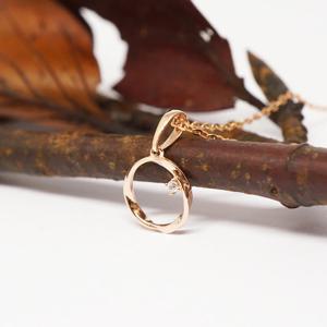 오팔하우스 14k 서클 큐빅 목걸이 OPPKE866