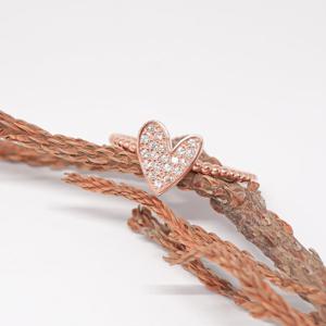 오팔하우스 14k 삐뚤이 하트 큐빅 반지 OPGDR133