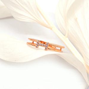 오팔하우스 14k H이니셜 큐빅 꽈배기 레이어드링 OPDJR5527