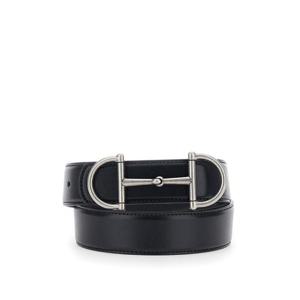GUCCI Black Belt with Horsebit on the Front in Leather Man 8472730YATC1082