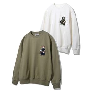 [지프]남녀공용 곰 아플리케 맨투맨(JP1TSU821)_DG