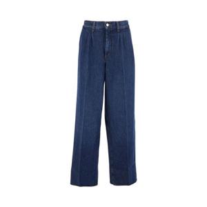 FRAME Blue Jeans with Pleats on the Front in Cotton Woman 2024105KRST