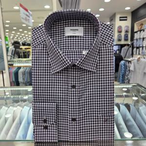 [레노마셔츠]보카시 투톤 미니체크 일반핏 긴소매RPFSG0433WN_GN