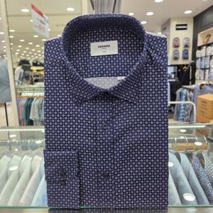 [레노마셔츠]도트 올오버 프린트 슬림핏 긴소매RPFSL1570NY_GN