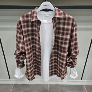 [폴햄]남성 더블 페이스 체크 셔츠PHF3WC1083C_YS