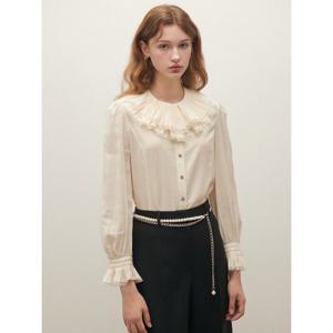 [샤틴]더블 프릴 플리츠 카라 블라우스/S253B252