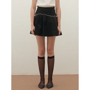 [샤틴]진주장식 플레어 미니스커트/S253B351