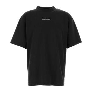 발렌시아가 페이드 로고 코튼 크루넥 티셔츠 764235TPVK1 1569