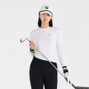 [테일러메이드] 여성 배색 라운드 니트 (TWSRO7224-101)